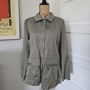 Lolë Khaki Olive Utility Safari Jacket For Women. Size 12. NWT.